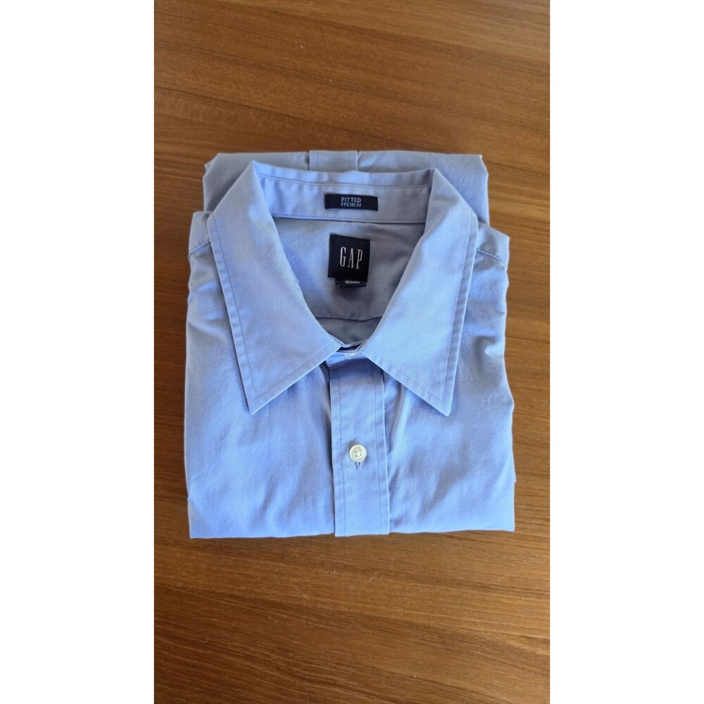 Gap Men's Button Down Long Sleeve Blue Shirt Size 18-18 1/2 XXL Vintage